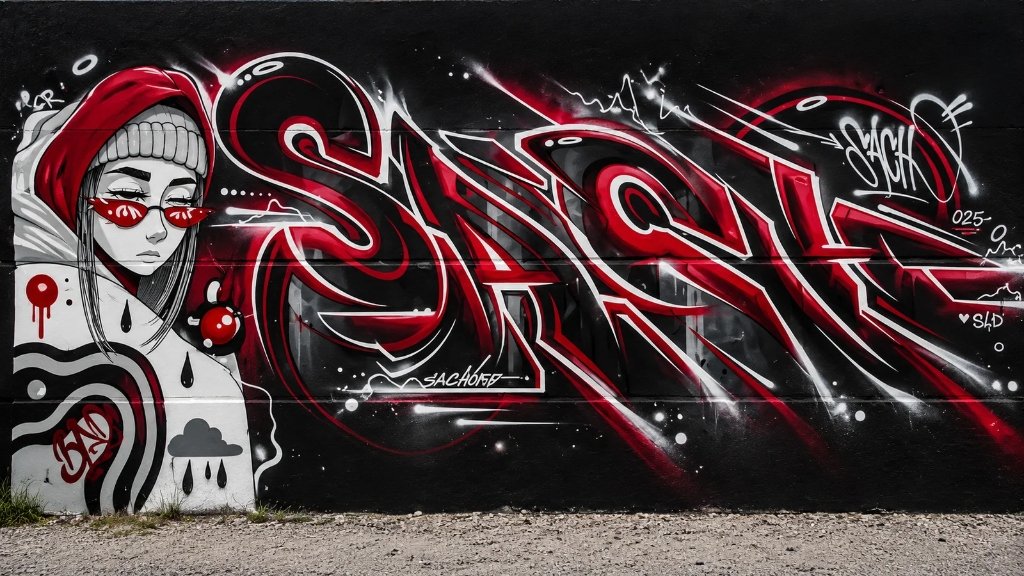Mural Sach Red Beanie Girl