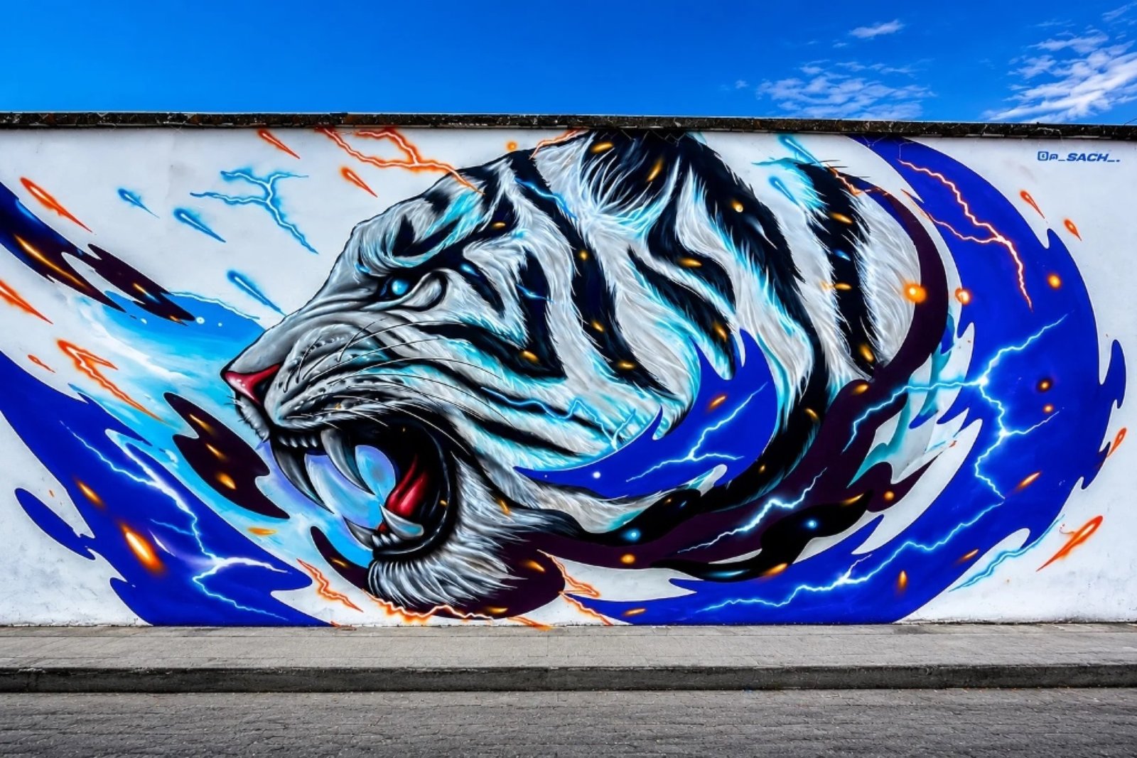 Tigre Blanco & Fuego Azul Sach